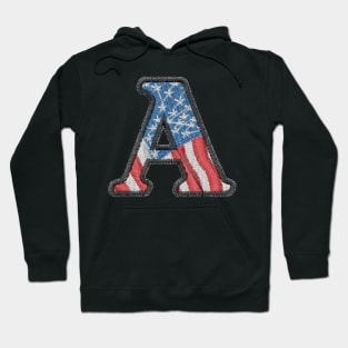 American Embroidered Font Hoodie